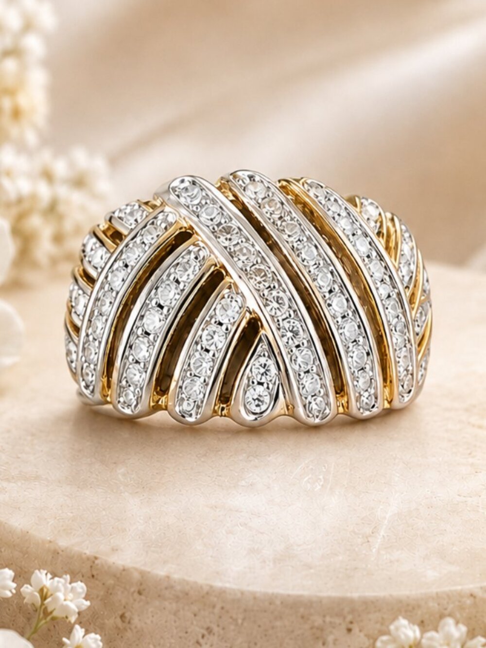 Golden Radiance Dome Ring